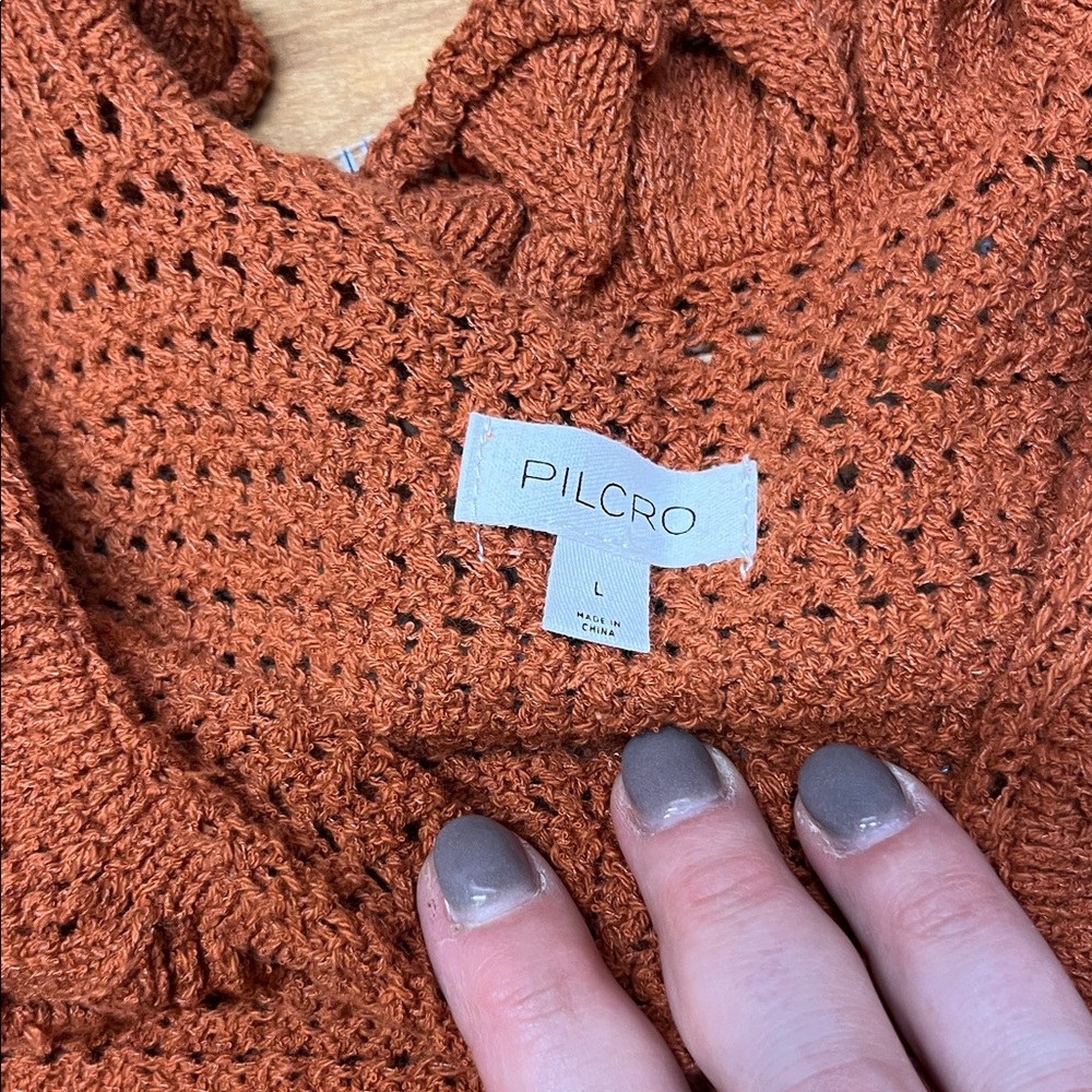 Pilcro Rust Ruffle Knit Tank Top Sz L NEW - Picture 7 of 8
